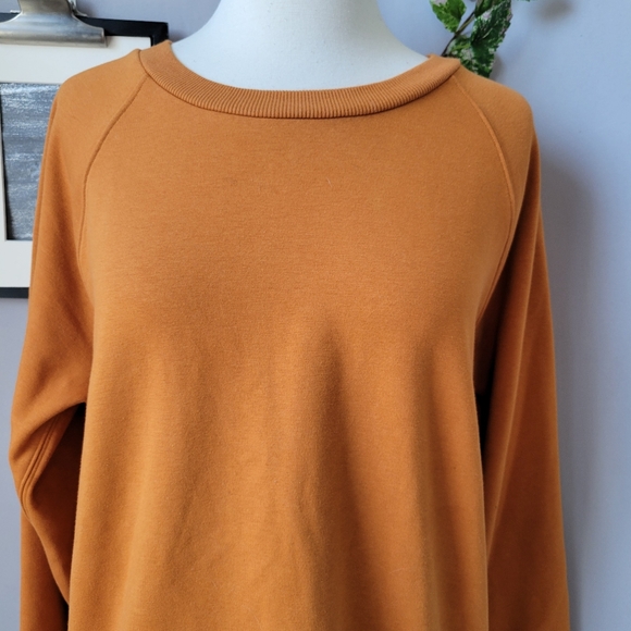 Athleta Triumph Crew Neck Sweatshirt Cattail Brown L - Picture 4 of 12